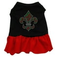 thumbnail image 3 of Christmas Pet Dog  Cat Dress Rhinestone, "Christmas Fleur De Lis", 3 of 3