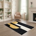 thumbnail image 2 of ODIKA 4'x6' Washable Area Rug Black White and Gold Abstract Design Modern Bold Shapes with Dynamic Brushstrokes for Home Office, Under Desk, Non-Slip Chair-Friendly, Flatwoven, 2 of 7