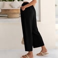 thumbnail image 6 of High Waisted Wide Leg Pants for Women Palazzo Trousers Gauze Casual Beach Travel Lounge Flowy Pant Summer 2026 Black S 26/27", 6 of 7