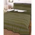 thumbnail image 3 of Quilts Twin Size Bedding Set, Olive Green Striped Lightweight Quilted Comforter, Vintage Stripes Ombre Soft Reversible Bedspread Coverlet with Pillow Covers for All Season, 68" x 86", 3 of 7