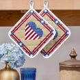 thumbnail image 2 of 4th of July American Flag Love Heart Pot Holders for Kitchen Heatproof Potholder, 2 Pack Stripes Independence Day Hot Pads Multipurpose Oven Pads Cloth Potholders Trivet for Cooking and Baking, 2 of 8