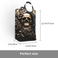 thumbnail image 3 of KLL Gold Rose Skull Laundry Hamper,Large Canvas Fabric Lightweight Storage Basket Toy Organizer Dirty Clothes Collapsible Waterproof, 3 of 6