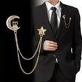 thumbnail image 2 of Broche de estilo retro para mujeres, hombres, broche, camisas, cuello, cadena, Broche Búho -Oro Zulema Trajes Broche, 2 of 6