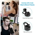 thumbnail image 3 of Insulated Water Bottle, 32oz Vacuum Stainless Steel Metal Sports Water Bottles with Stickers, Straw & Spout Lid (2 Lids), Double Walled to Keeps Hot and Cold, Leak Proof, BPA-Free, 32oz (Black), 3 of 8