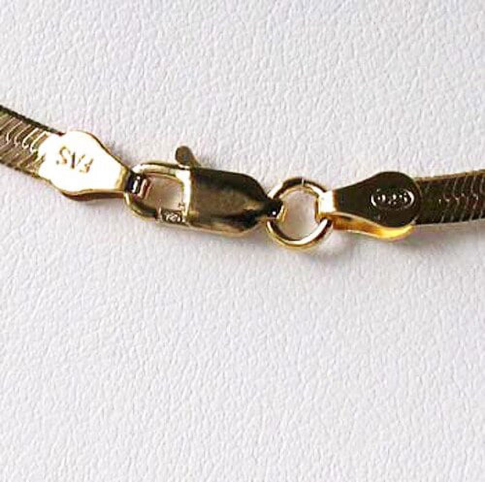 24" Vermeil 3mm Flex Herringbone Chain Necklace 10026F - image 4 of 4