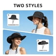 thumbnail image 4 of Minzimin 1Pcs Ponytail Sun Bucket Hats for Women UV Protection Foldable Mesh Wide Brim Hiking Beach Fishing Summer, 4 of 6