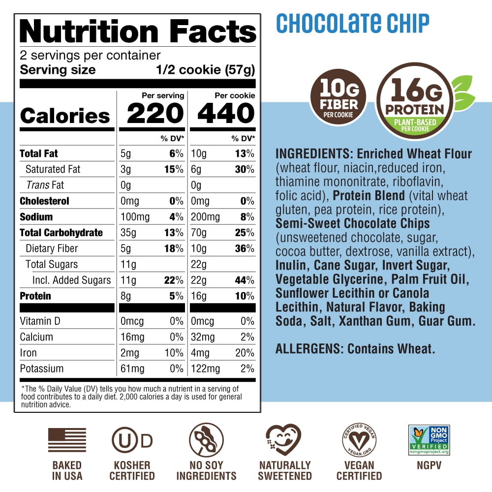 Lenny & Larry's Protein Cookie, Chocolate Chip, 4 oz, 12 Ct