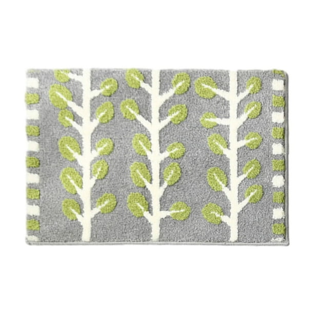 Yhmxh Alfombrillas de baño para baño Alfombra de baño Alfombra antideslizante para baño con diseño de hojas y plantas, absorbente, para puerta de entrada, para dormitorio Decoración del baño