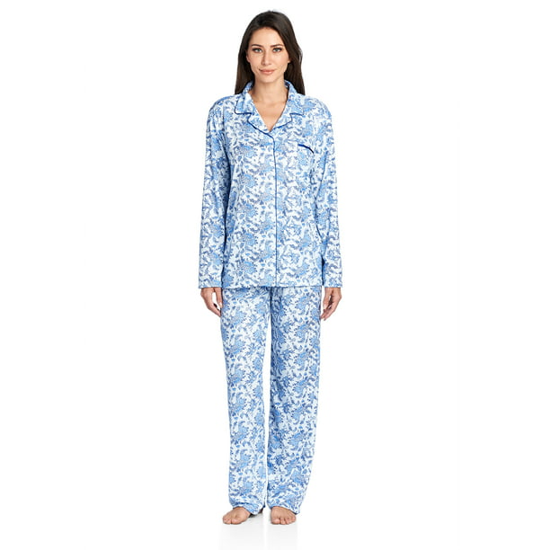 Casual Nights Women's Long Sleeve Floral Pajama Set - Walmart.com