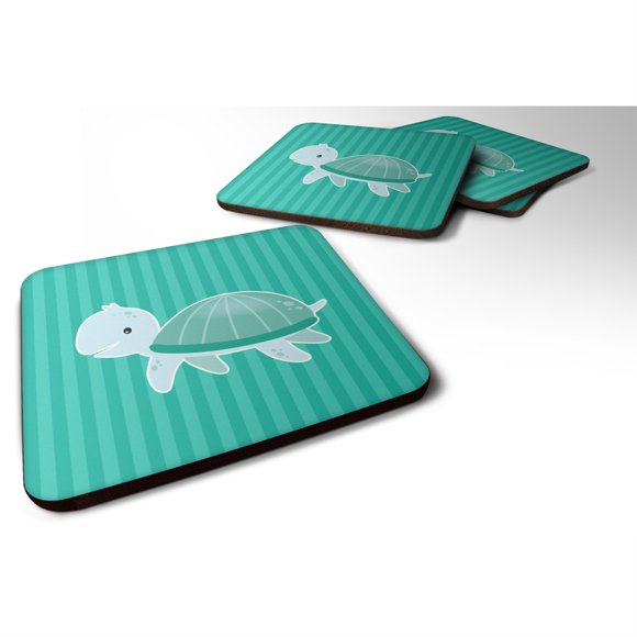 "Treasures Sea Foam Coaster Set of 4, 3.5, Multicolor"