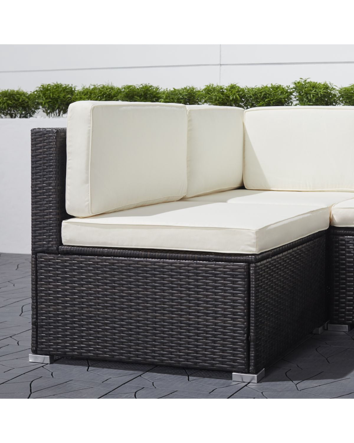 outdoor couch furniture on 6 Piece Black Classic Outdoor Patio Sectional Sofa With Seat And Back Cushion 27 Walmart Com Walmart Com
