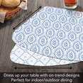 thumbnail image 7 of Wipe-Clean Reversible Wedge Shaped Placemats, Blue Tiles, Set of 2, Made in The USA, 7 of 7