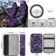 thumbnail image 5 of KUIFORTI Bats Spider Web Seat Covers for Cars Set of 6 with Auto Center Console Armrest Pad Car Seat Belt Pad Cover Car Steering Wheel Cover Washable Fit for Cars Sedan SUV, 5 of 6