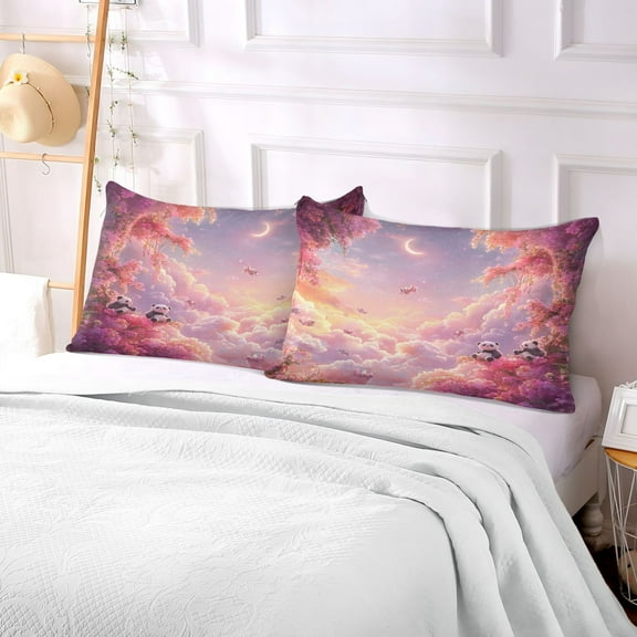 Pillow Case Plush Pillow Whimsical Panda Realm Case standard size/King size/Queen size Bed Pillow Pillowcases