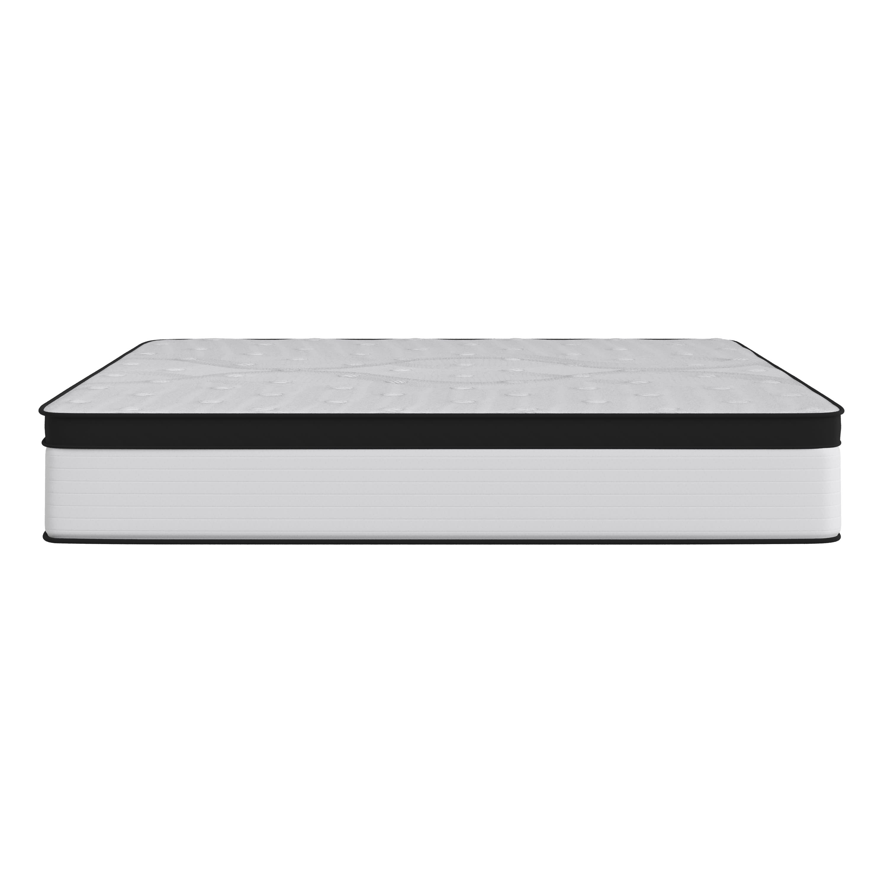 Emma + Oliver 12" Hybrid Extra Firm Foam and Spring Hybrid Mattress In A Box, King