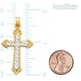 thumbnail image 2 of JewelStop 14k Yellow & White Gold Diamond-Cut Cross Pendant, 2.8gr., 2 of 5