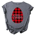 thumbnail image 1 of Pompotops Grande Taille Pâques Manches Courtes O-Cou Impression Chemise Décontractée T-shirt Tops, 1 of 3