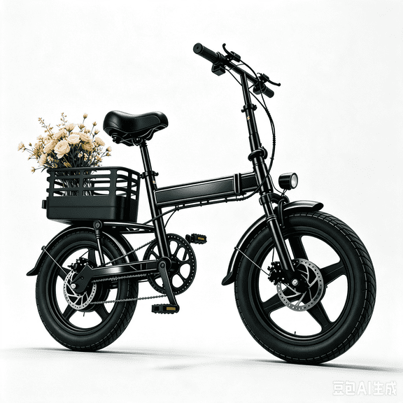 500W Foldable Electric Bicycle, 14 inch Adult Commuter Electric Bike with Basket, Max Speed 19.9 mph, 36V 12AH Battery for Commuting