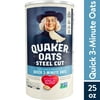 Quaker, Steel Cut Quick 3-Minute Oats, Microwave or Cook on Stovetop, Oatmeal, 25 oz Canister