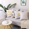 thumbnail image 3 of GuJiaHone White Summer Pillow Covers - 18 x 18 Inch Linen Pillow Cover - Decorative Cushion Case for Spring Set of 4, 3 of 5
