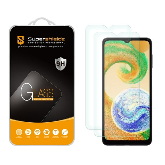 (2 Pack) Supershieldz Designed for Samsung Galaxy A04s Tempered Glass Screen Protector, Anti Scratch, Bubble Free