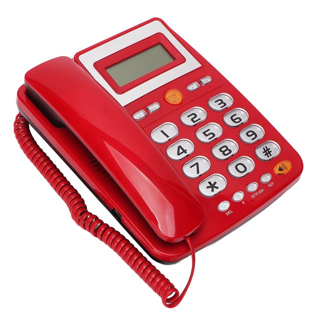 Teléfono con cable ANGGREK Botón grande fijo resistente HD manos libres llamadas LCD Ajuste de brillo para personas mayores