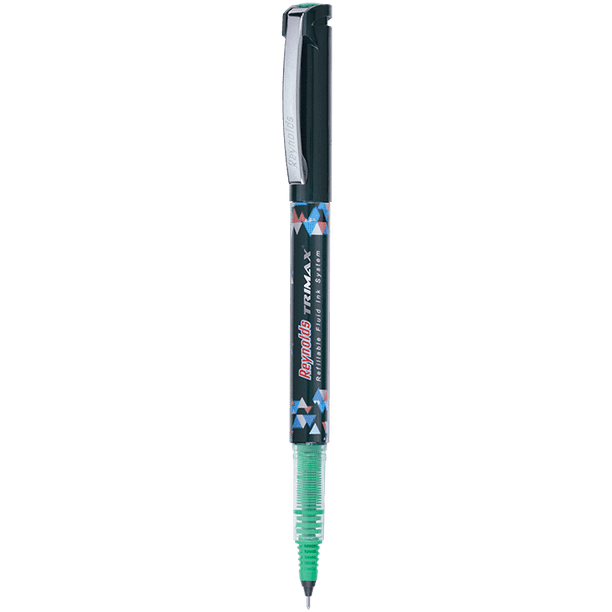 Reynolds Trimax Lot de 5 stylos gel liquide à pointe aiguille 0,5 mm -  Encre verte (expédié depuis l'Inde) 
