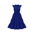thumbnail image 2 of WOYY Girls Ruffles Sleeveless Tiered Dress Casual Party A-Line Midi Sundress, Sizes 5-14, 2 of 5