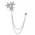 thumbnail image 2 of Shiny Rhinestone Five Pointed Star Brooch Pin Badge Stylish Men's Brooch Pin, 2 of 8