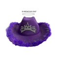 thumbnail image 3 of Funny Party Hats Cowboy Hat Western Hat Womens Adult Cowboy Hat Furry Trims Fedora Hat Costume Accessories Yellow, 3 of 5