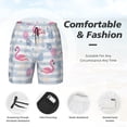 thumbnail image 3 of Balery Flamingo and Pineapple Bañador para hombre, shorts de playa de secado rápido con entrepierna y forro de compresión-Large, 3 of 6