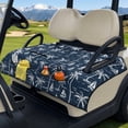 thumbnail image 2 of Xoenoiee Palm Tree Boat Print Golf Cart Seat Covers, Comfort Golf Cart Seat Towel Blanket with 4 Front Pockets, Golf Cart Seat Protector Fits EZGO, Yamaha, Club Car and More 2-Seat Carts, 2 of 6