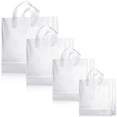thumbnail image 1 of Bolsas de regalo Weewooday de plástico esmerilado, 100 unidades con asas transparentes, 1 of 7