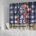 thumbnail image 4 of Patriotic American Shorthair 4th of July Independence Paws Shower Curtain Cat Lover Kitten Owner Gifts Waterproof Bathroom Bathtub Curtain - 02010, 4 of 5