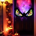 thumbnail image 2 of Halloween Luminous Eyes Hanging Wooden LED Light – Spooky Eye Wall Decoration with Glowing Lights for Haunted House, Indoor Outdoor Holiday Decor, 2 of 5