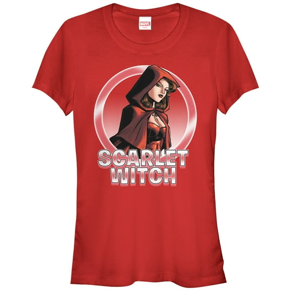 Junior's Marvel Witch Circle  Graphic Tee Red Medium