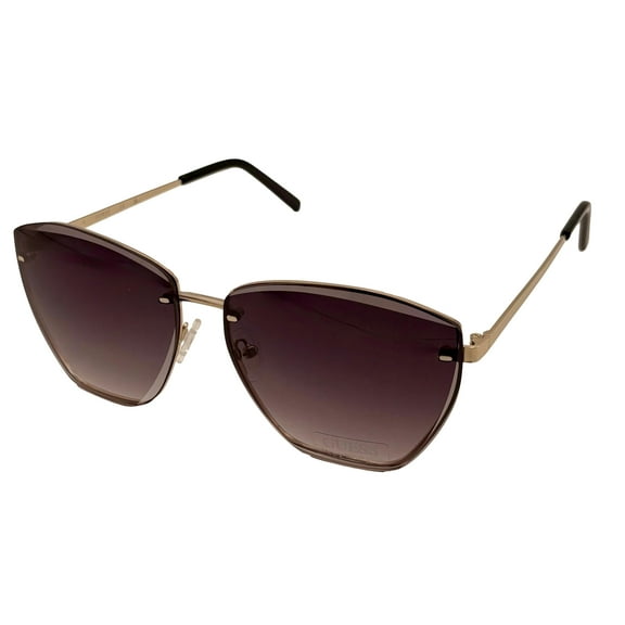 Guess Women's Gold Rimless Cateye Metal Sunglasses