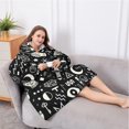 thumbnail image 5 of Oversized Wearable Blanket Hoodie,Black Gothic Hand Eye Pattern Sherpa Blanket Hoodie with Super Pockets,Super Warm Fuzzy Pullover for Women & Men, 5 of 6