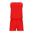 thumbnail image 2 of Atogsazn Womens Summer 2 Piece Outfits Vacation Casual Trendy Shorts Matching Sets Sleeveless Casual Linen Outfits Red S, 2 of 3