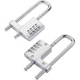 thumbnail image 1 of Cabinet Lock,Combination Padlock,U Shaped Padlock,Stainless Steel Gym Locker Lock Code Long Adjustable Shackle Lock for Outdoor, School, Gym, Sports lockers, Fences (silver-2pcs), 1 of 6