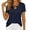 a-80Navy17, variant on Womens Round Neck Short Sleeve Solid Color TShirt With Ring Hollow Neck Loose Regular Fit For Daily Casual Street Wear Outdoor Outings Green S