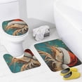 thumbnail image 4 of Shrimp Wearing A Santa Hat Print 4 Pcs Shower Curtain Sets Shower Curtain Set with Rugs Funny Cartoon Shrimp Waterproof Fabric Bath Curtains for Bathtub Decor, 4 of 8