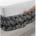 thumbnail image 2 of Vintage Palm Bed Skirt, Print of a Jungle Scene Clutter Island Forest Trees in Monochrome, Elastic Bedskirt Dust Ruffle Wrap Around for Bedding Decor, 4 Sizes, Charcoal Grey and White, by Ambesonne, 2 of 2