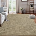 thumbnail image 1 of GlowSol 5' x 7' Area Rug Modern Braided Print Rugs for Living Room Bedroom Non-Slip Low Pile Accent Rug Washable Floor Cover, Natural, 1 of 8