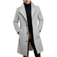 thumbnail image 3 of LWITHSZG Mens Wool Coat Casual Dressy Single Breasted Notched Lapel Fall Jacket Long Sleeve Going Out Tops Bussiness Long Trench Coats with Pockets, 3 of 8
