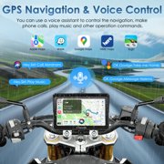 Carpuride Motorcycle Carplay Screen with BM05 Mount Wireless Android Auto, 7 Waterproof Touchscreen,, Dual Bluetooth, Wired Controller, Navi (W702S Pro)