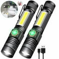 thumbnail image 1 of Flashlight LED Rechargeable, Magnetic USB Flashlight, COB Work Light Zoom Extremely bright waterproof tactical flashlight with 4 modes for outdoor camping emergencies, 1 of 7