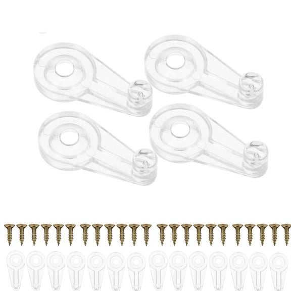 Glass Retainer Clips,QZS Portable Fixing Cabinet Doors Kit for Home,Plastic Mirror Holder Clip Kit with Screws for Indoor and Outdoor,50pcs