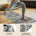 thumbnail image 4 of Gray Floral Mandala and Leaf Pattern Hot Yoga Mat Towel Non Slip for Hot Yoga - Quick-Drying Yoga Mat Cover with 4 Corner Pockets with Travel Bag - Hot Yoga Towel Non Slip 74"x26", 4 of 6