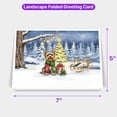 thumbnail image 5 of Merry Christmas Yorkshire Terrier Snowy Winter with Gifts Tree Decorations 7x5in Folded Greeting Card Yorkie Dog Lover Gifts Single Note Card with Envelope - 12020, 5 of 5